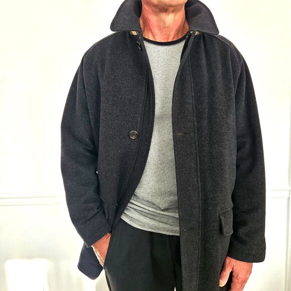 Burberry Black Wool Cashmere Nova Check Plaid Quilted Jacket Coat Mens Medium M - Picture 7 of 16